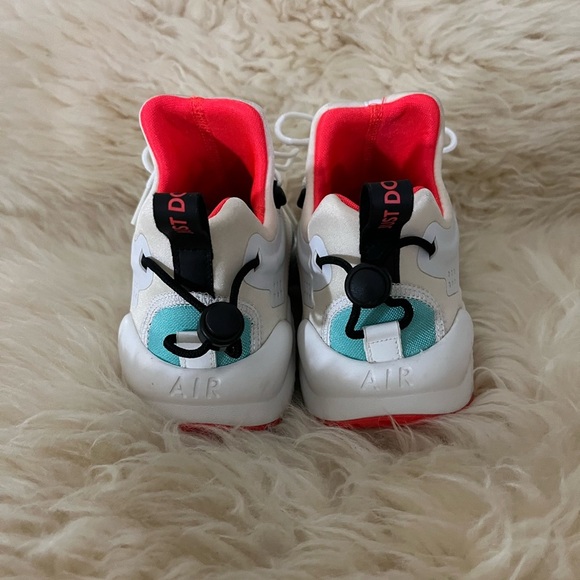 New Nike Huarache White w/ Teal & Orange Air Cushion Running Comfort Shoes - Picture 5 of 8